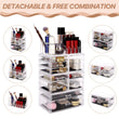 Load image into Gallery viewer, Cosmetic Storage Organizer, Makeup Case, ROSELIFE [TGFA] 4 Pieces Kit Jewelry Display, 10 Drawers, 16 Slots, Detachable, Clear
