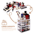 Load image into Gallery viewer, Cosmetic Storage Organizer, Makeup Case, ROSELIFE [THA] 3 Pieces Kit Jewelry Display, 7 Drawers, 16 Slots, Detachable, Clear
