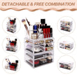 Load image into Gallery viewer, Cosmetic Storage Organizer, Makeup Case, ROSELIFE [THA] 3 Pieces Kit Jewelry Display, 7 Drawers, 16 Slots, Detachable, Clear
