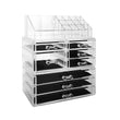Load image into Gallery viewer, Cosmetic Storage Organizer, Makeup Case, ROSELIFE [THC] 3 Pieces Kit Jewelry Display, 8 Drawers, 16 Slots, Detachable, Clear
