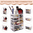 Load image into Gallery viewer, Cosmetic Storage Organizer, Makeup Case, ROSELIFE [THCA] 4 Pieces Kit Jewelry Display, 10 Drawers, 16 Slots, Detachable, Clear
