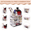 Load image into Gallery viewer, Cosmetic Storage Organizer, Makeup Case, ROSELIFE [THD] 3 Pieces Kit Jewelry Display, 8 Drawers, 16 Slots, Detachable, Clear
