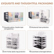 Load image into Gallery viewer, Cosmetic Storage Organizer, Makeup Case, ROSELIFE [THD] 3 Pieces Kit Jewelry Display, 8 Drawers, 16 Slots, Detachable, Clear
