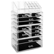 Load image into Gallery viewer, Cosmetic Storage Organizer, Makeup Case, ROSELIFE [THEA] 4 Pieces Kit Jewelry Display, 11 Drawers, 16 Slots, Detachable, Clear
