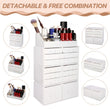 Load image into Gallery viewer, Cosmetic Storage Organizer, Makeup Case, ROSELIFE [TIEB] 4 Pieces Kit Jewelry Display, 12 Drawers, 16 Slots, Detachable, White
