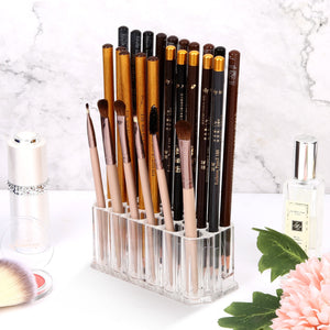 Clear Acrylic Eyeliner Lip Liner Pencil Holder 26 Slots Makeup Display  Stand Organizer Makeup Brushes Shelf Cosmetic Storage Box - AliExpress