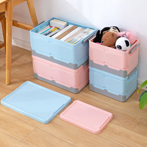 Foldable Storage Box, ROSELIFE Student Books Storage Box, 13.5" X 9.0¡° X9.0¡±, Middle,Blue