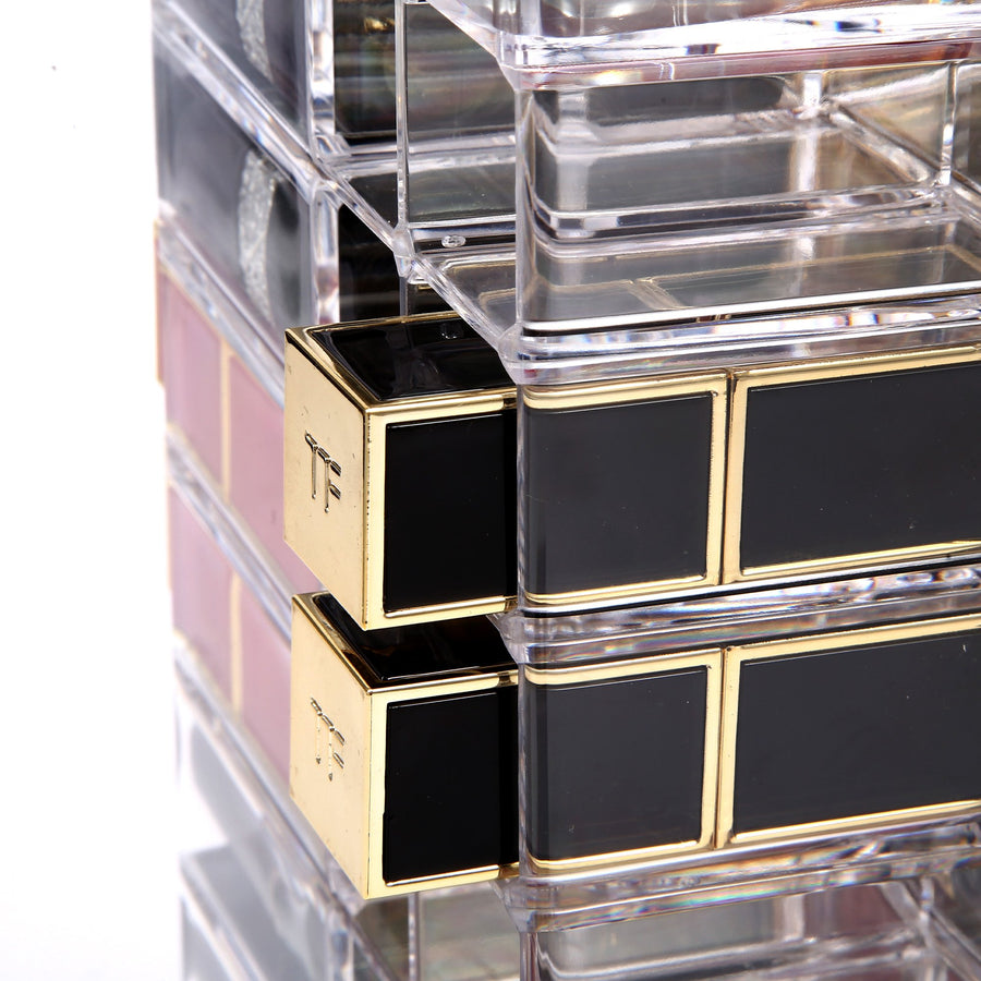 Premium Acrylic Rotating Cosmetic Lipsticks Tower, ROSELIFE Lipsticks Organizer 48+5 Slots, Clear