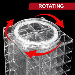 Premium Acrylic Rotating Cosmetic Lipsticks Tower, ROSELIFE Lipsticks Organizer 48+5 Slots, Clear