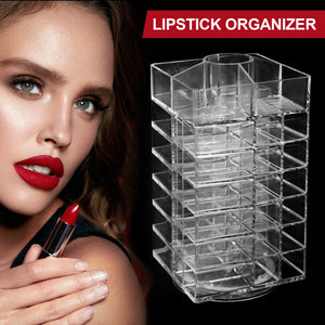 Premium Acrylic Rotating Cosmetic Lipsticks Tower, ROSELIFE Lipsticks Organizer 48+5 Slots, Clear