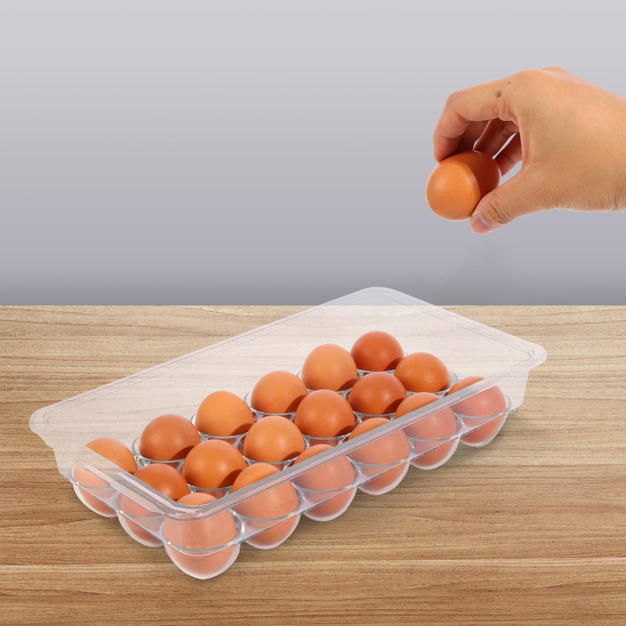Egg Holder for Refrigerator, ROSELIFE Acrylic Egg Storage Container for Fridge, Stackable Tray Holds 18 Eggs, Clear