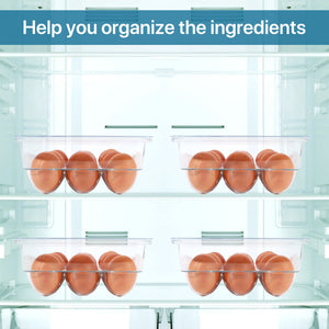 Egg Holder for Refrigerator, ROSELIFE Acrylic Egg Storage Container for Fridge, Stackable Tray Holds 18 Eggs, Clear