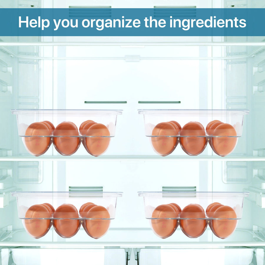 Egg Holder for Refrigerator, ROSELIFE Acrylic Egg Storage Container for Fridge, Stackable Tray Holds 18 Eggs, Clear