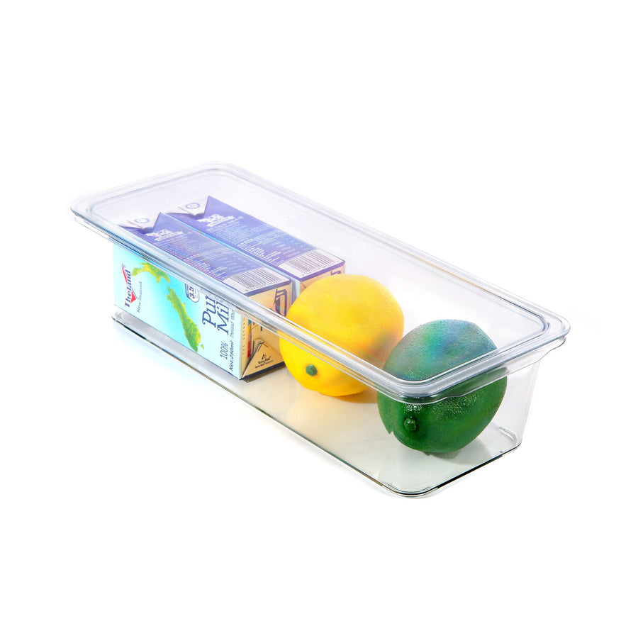 Storage box with lid for fruits and vegetable set 12.6"x4.9x"3.2" Clear