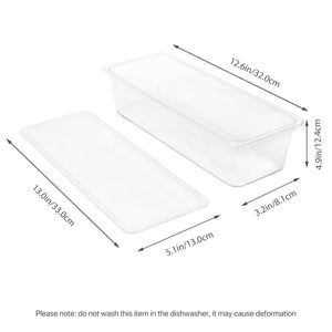 Storage box with lid for fruits and vegetable set 12.6"x4.9x"3.2" Clear
