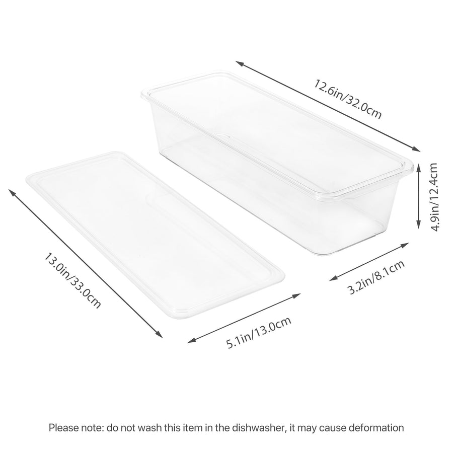 Storage box with lid for fruits and vegetable set 12.6"x4.9x"3.2" Clear