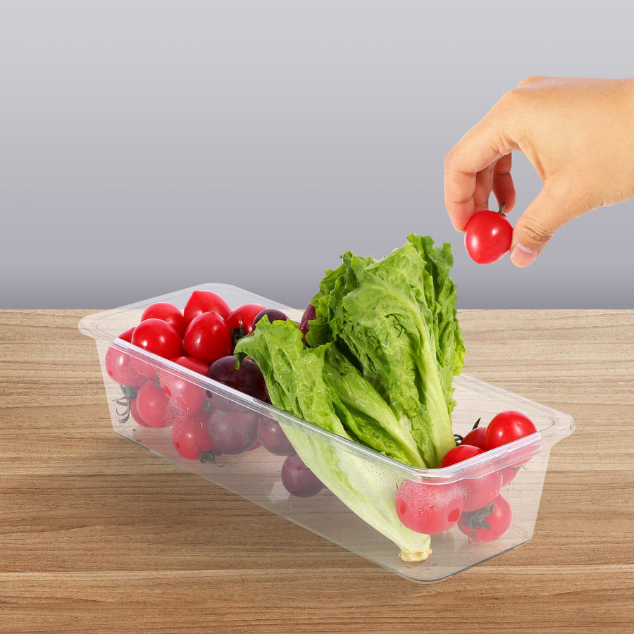 Storage box with lid for fruits and vegetable set 12.6"x4.9x"3.2" Clear