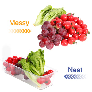 Storage box with lid for fruits and vegetable set 12.6"x4.9x"3.2" Clear