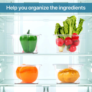 Storage box with lid for fruits and vegetable set 12.6"x4.9x"3.2" Clear