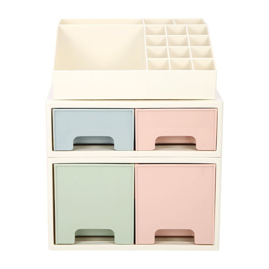 Stationery Organizer , Roselife Multifunctional Desk Storage Box Set, [TAD-02] w/ 4 Drawers + 16 Slots