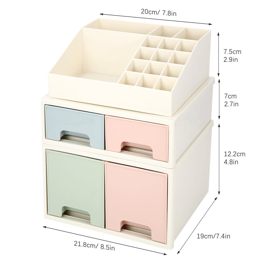 Stationery Organizer , Roselife Multifunctional Desk Storage Box Set, [TAD-02] w/ 4 Drawers + 16 Slots