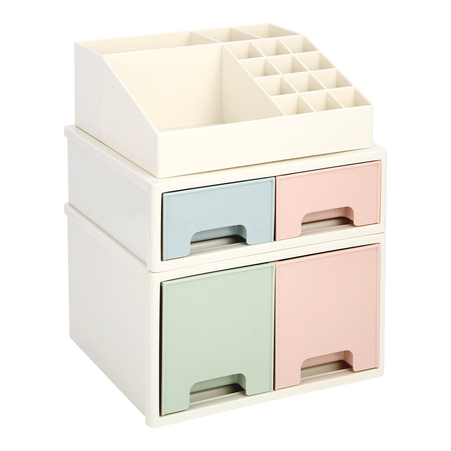 Stationery Organizer , Roselife Multifunctional Desk Storage Box Set, [TAD-02] w/ 4 Drawers + 16 Slots