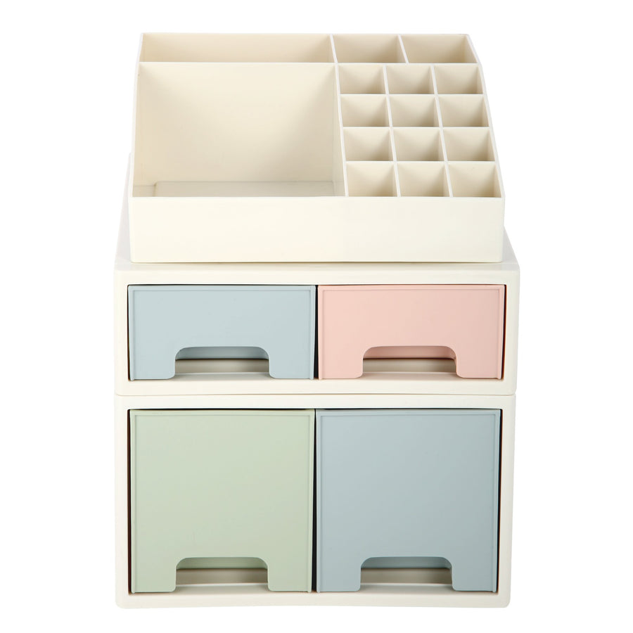 Stationery Organizer Box, Roselife Multifunctional Desk Storage Box Set, [TAD-06] w/ 4 Drawers + 16 Slots