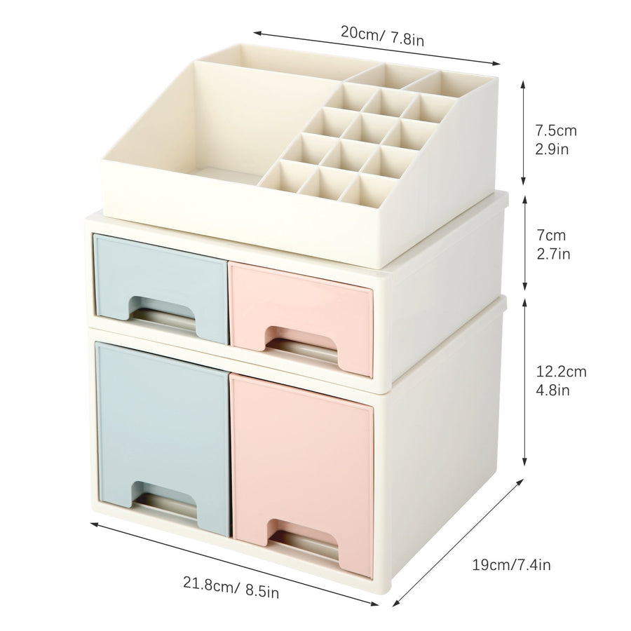 Stationery Organizer Box, Roselife Multifunctional Desk Storage Box Set, [TAD-10] w/ 4 Drawers + 16 Slots
