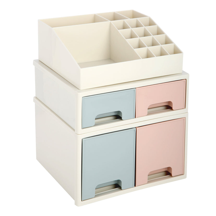 Stationery Organizer Box, Roselife Multifunctional Desk Storage Box Set, [TAD-10] w/ 4 Drawers + 16 Slots