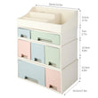 Load image into Gallery viewer, Organize storage box for multi-scene use, ROSELIFE [TADE-02] Desktop Organizer, 4 Pieces 7 Drawers, 5 Slots, Blue, Pink and Green Assortment
