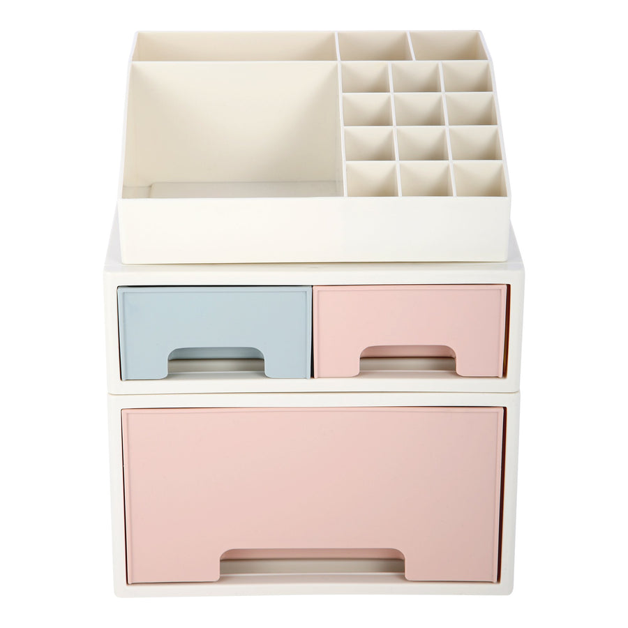 Stationery Organizer box, Roselife Multifunctional Desk Storage Box Set, [TAF-03] w/ 3 Drawers + 16 Slots