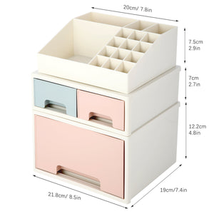 Stationery Organizer box, Roselife Multifunctional Desk Storage Box Set, [TAF-03] w/ 3 Drawers + 16 Slots
