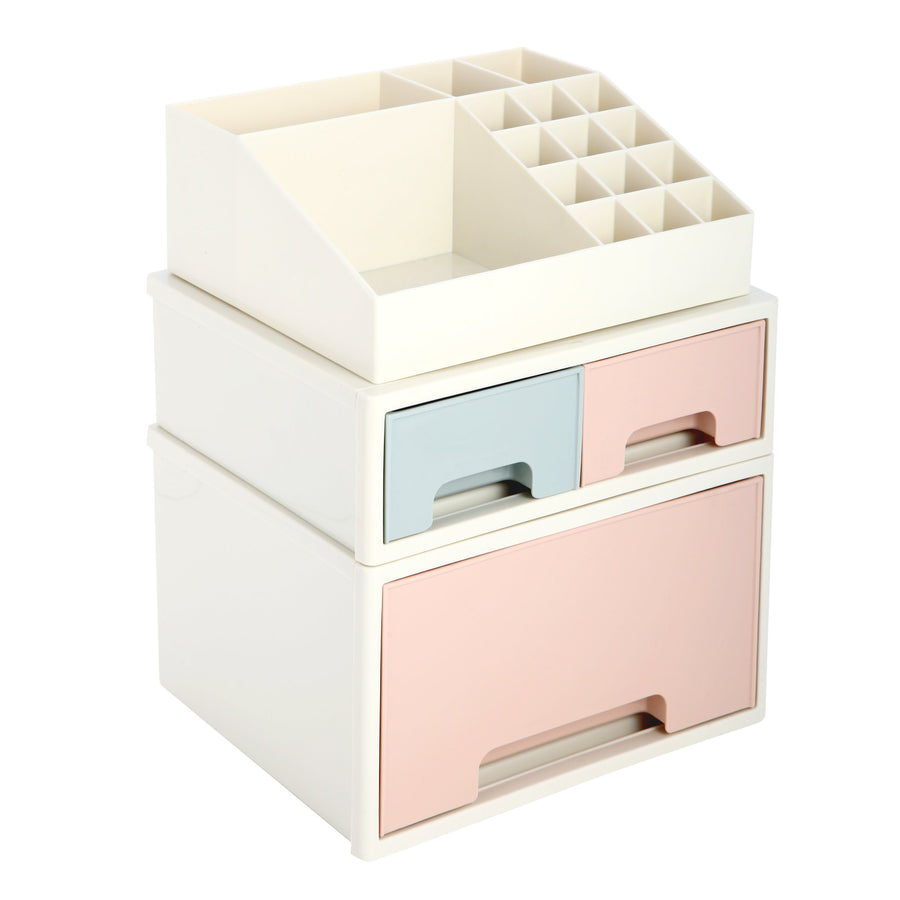Stationery Organizer box, Roselife Multifunctional Desk Storage Box Set, [TAF-03] w/ 3 Drawers + 16 Slots