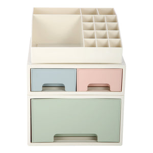 Stationery Organizer Box, Roselife Multifunctional Desk Storage Box Set, [TAF-11] w/ 3 Drawers + 16 Slots