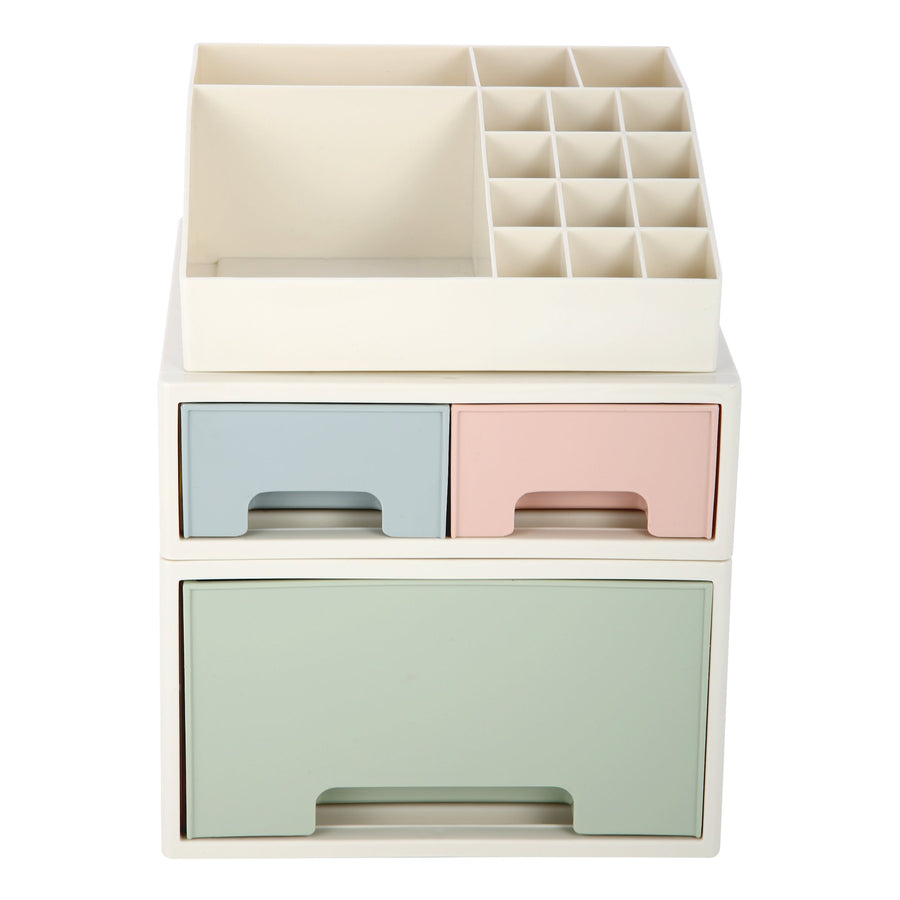 Stationery Organizer Box, Roselife Multifunctional Desk Storage Box Set, [TAF-11] w/ 3 Drawers + 16 Slots