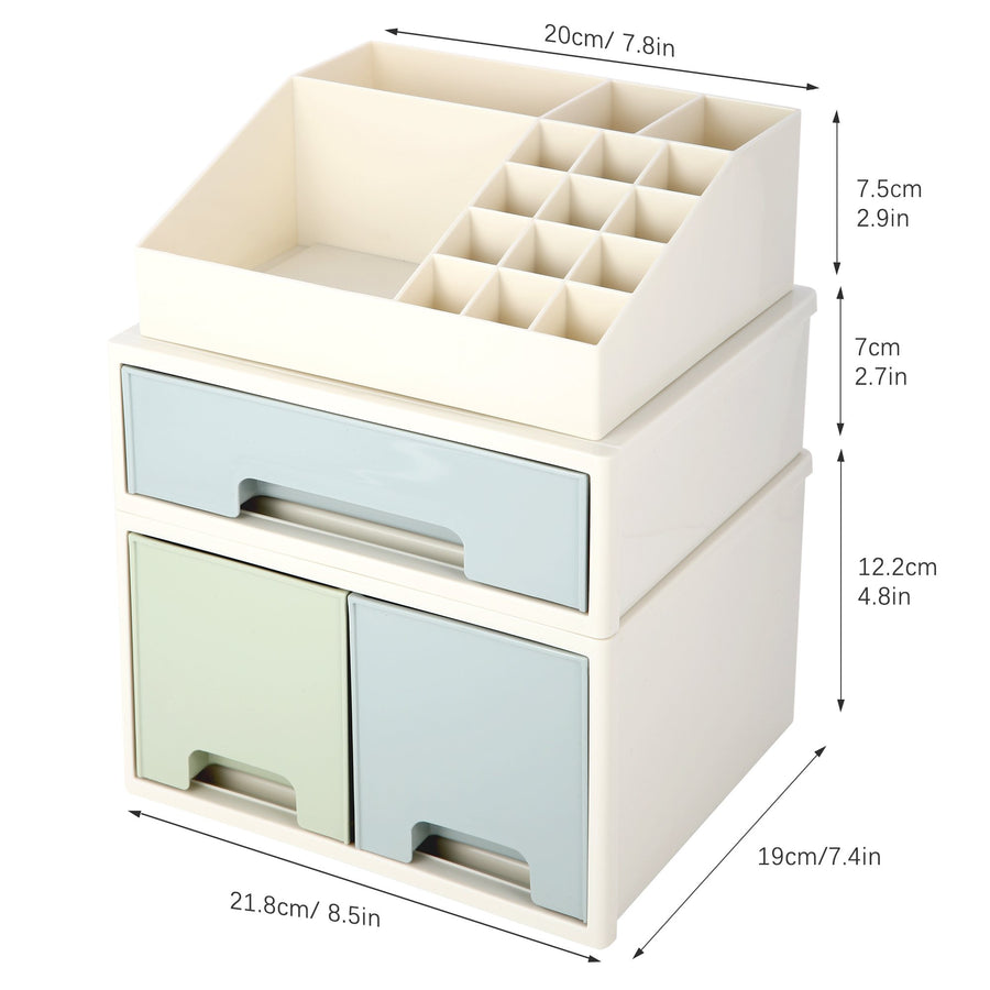 Stationery Organizer Box, Roselife Multifunctional Desk Storage Box Set, [TBD-04] w/ 3 Drawers + 16 Slots