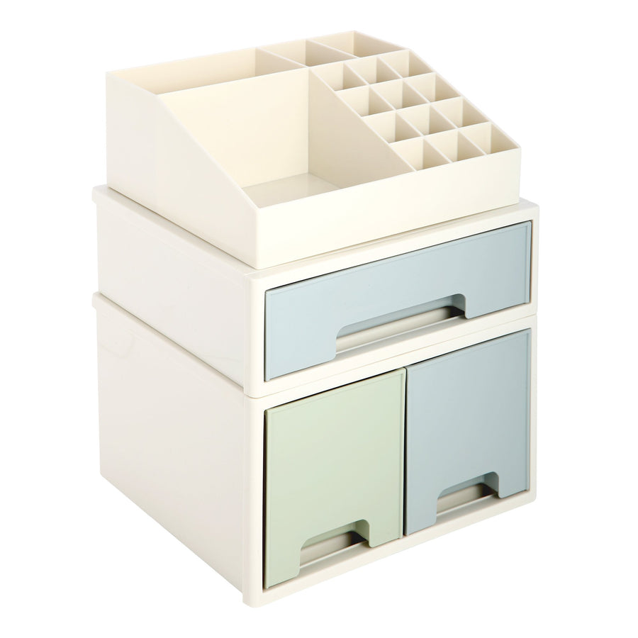 Stationery Organizer Box, Roselife Multifunctional Desk Storage Box Set, [TBD-04] w/ 3 Drawers + 16 Slots