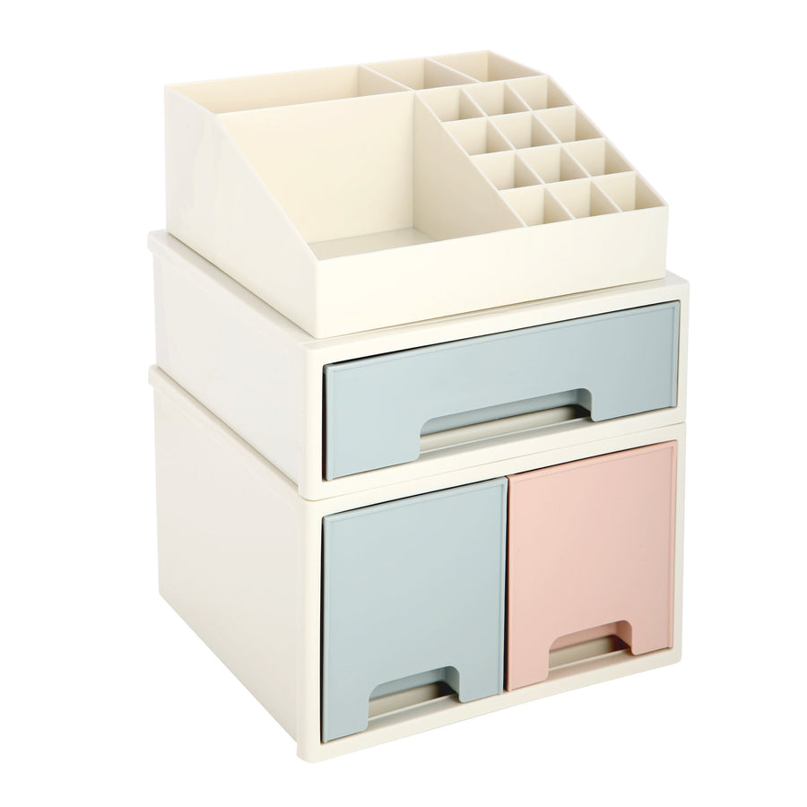 Stationery Organizer Box, Roselife Multifunctional Desk Storage Box Set, [TBD-08] w/ 3 Drawers + 16 Slots