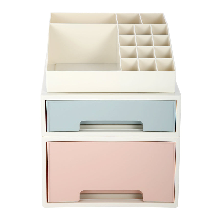 Stationery Organizer Box, Roselife Multifunctional Desk Storage Box Set, [TBF-05] w/ 2 Drawers + 16 Slots