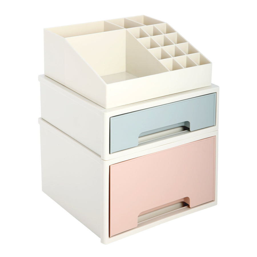 Stationery Organizer Box, Roselife Multifunctional Desk Storage Box Set, [TBF-05] w/ 2 Drawers + 16 Slots