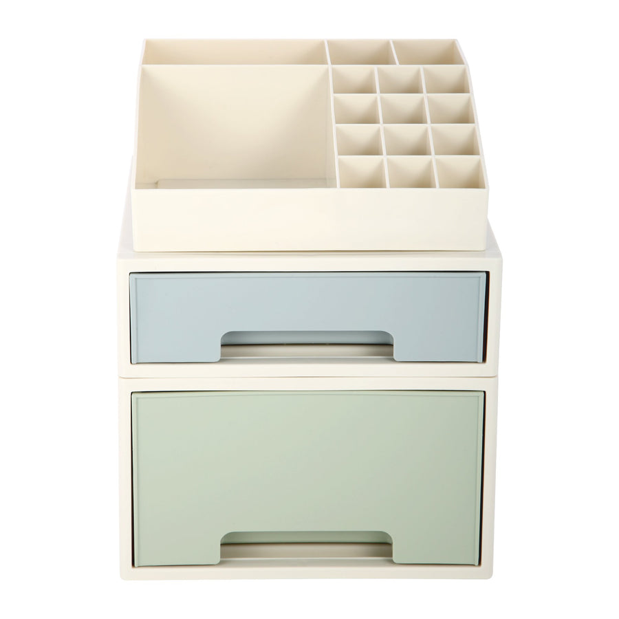 Stationery Organizer Box, Roselife Multifunctional Desk Storage Box Set, [TBF-09] w/ 2 Drawers + 16 Slots
