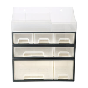 Organize storage box for multi-scene use, ROSELIFE [TDAB] Desktop Organizer, 4 Pieces, 7 Drawers, 5 Slots, Transparent