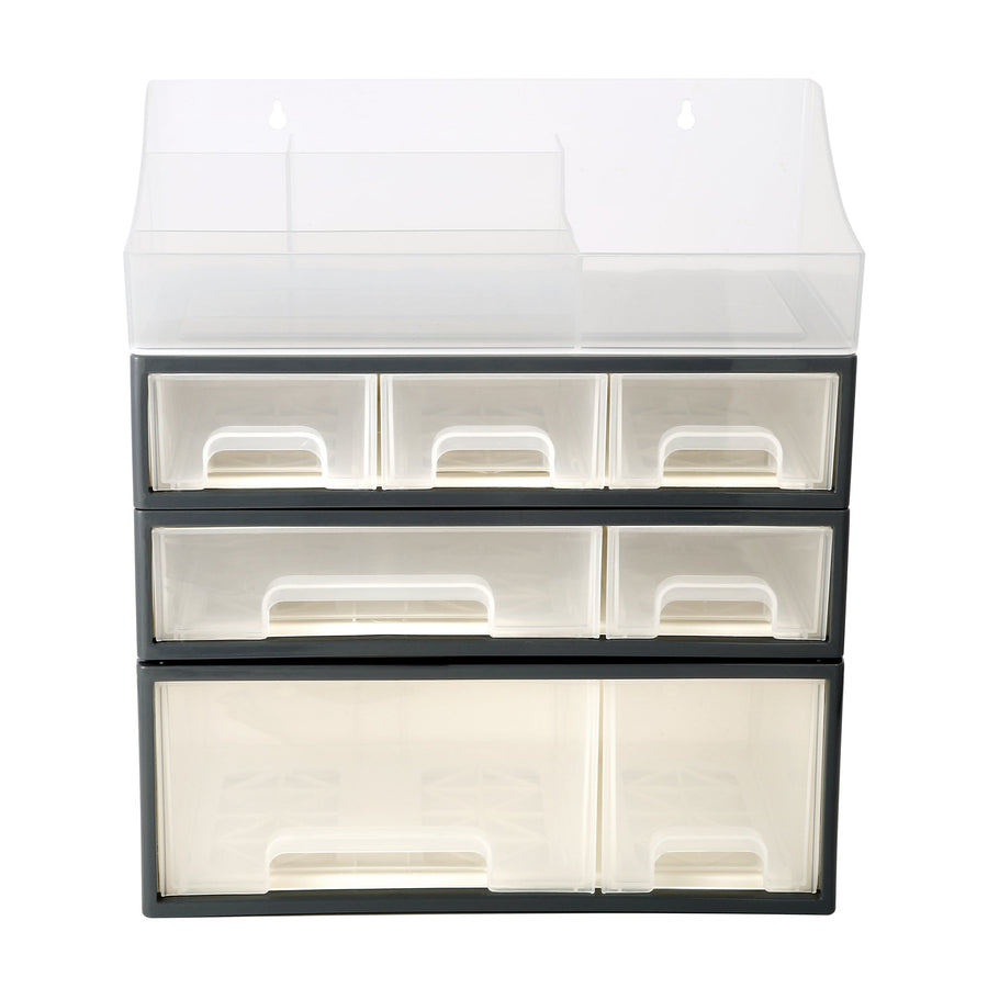 Organize storage box for multi-scene use, ROSELIFE [TDAB] Desktop Organizer, 4 Pieces, 7 Drawers, 5 Slots, Transparent