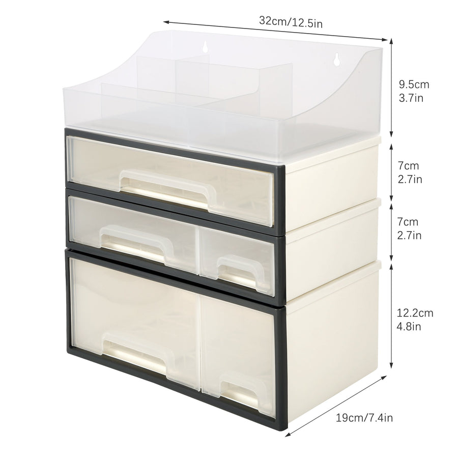 Organize storage box for multi-scene use, ROSELIFE [TDAC] Desktop Organizer, 4 Pieces, 5 Drawers, 5 Slots, Transparent