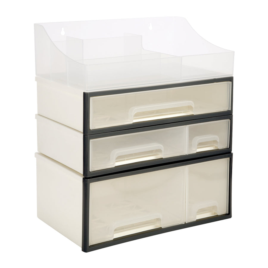 Organize storage box for multi-scene use, ROSELIFE [TDAC] Desktop Organizer, 4 Pieces, 5 Drawers, 5 Slots, Transparent
