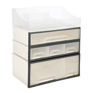 Organize storage box for multi-scene use, ROSELIFE [TDBC] Desktop Organizer, 4 Pieces, 6 Drawers, 5 Slots, Transparent