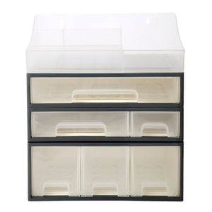 Organize storage box for multi-scene use, ROSELIFE [TEAC] Desktop Organizer, 4 Pieces, 6 Drawers, 5 Slots, Transparent