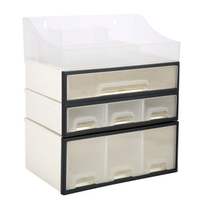 Organize storage box for multi-scene use, ROSELIFE [TEBC] Desktop Organizer, 4 Pieces, 7 Drawers, 5 Slots, Transparent