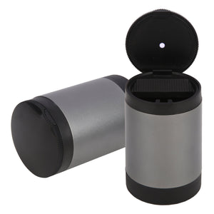 STOP ONE Car Ashtray, Portable Ashtray, CA-161 Auto Ash Tray with Lid and Led, Grey